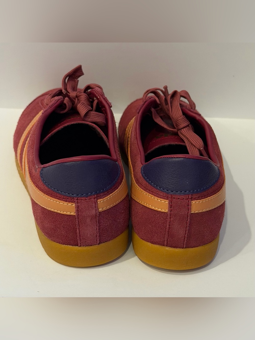 Gola Women’s Red Suede Trainer with Orange Stripes - NWOT - Picture 4 of 8